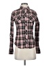 Obey Plaid Burgundy Long Sleeve Button-Down Shirt Size S - photo 1