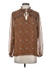 Pleione 100% Polyester Brown Long Sleeve Blouse Size S - photo 1