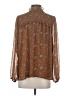 Pleione 100% Polyester Brown Long Sleeve Blouse Size S - photo 2