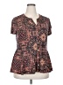 Dana Buchman Paisley Brown Short Sleeve Blouse Size XXL - photo 1