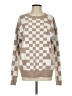 Unbranded Checkered-gingham Tan Pullover Sweater Size S - photo 1