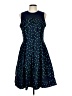 Taylor 100% Polyester Polka Dots Blue Cocktail Dress Size 10 - photo 1