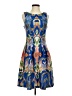 Gabby Skye Print Blue Cocktail Dress Size 4 - photo 1