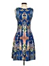 Gabby Skye Print Blue Cocktail Dress Size 4 - photo 2