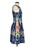 Gabby Skye Print Blue Cocktail Dress Size 4 - photo 4