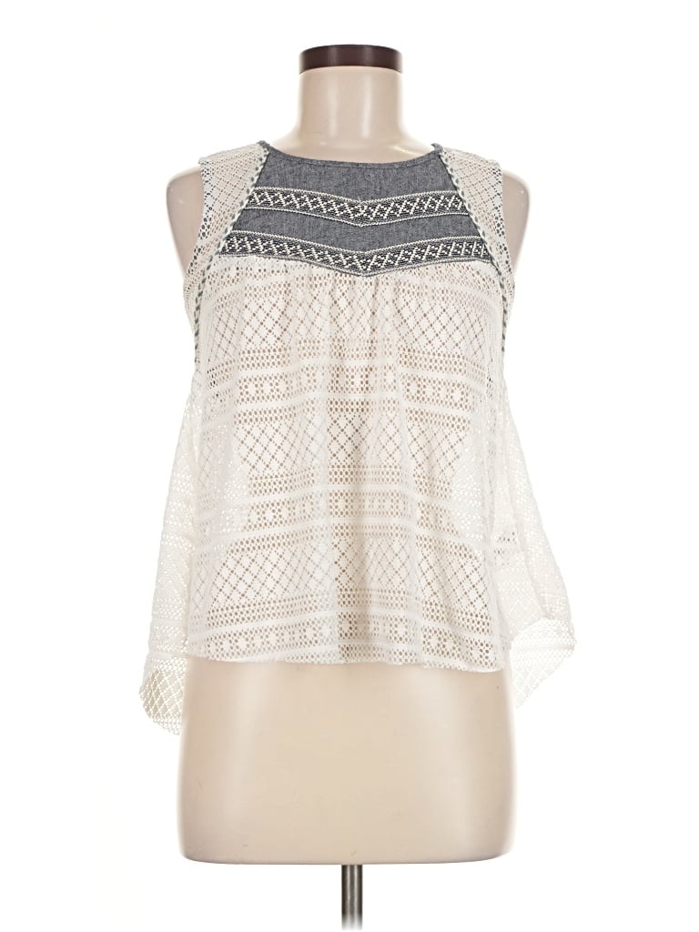 Pre-owned Miss Me Sleeveless Blouse In White