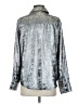 Evereve 100% Polyester Metallic Silver Long Sleeve Blouse Size S - photo 2