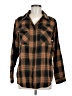 Blooming Jelly 100% Polyester Plaid Brown Long Sleeve Blouse Size M - photo 1