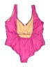 J.Crew Color Block Pink One Piece Swimsuit Size 24 - photo 2