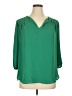 Pleione 100% Polyester Green 3/4 Sleeve Blouse Size XL - photo 1