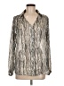 Kori America 100% Polyester Metallic Silver Long Sleeve Blouse Size M - photo 1