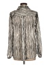 Kori America 100% Polyester Metallic Silver Long Sleeve Blouse Size M - photo 2