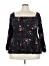 Torrid Floral Black 3/4 Sleeve Blouse Size 3X Plus (3) - photo 1