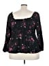 Torrid Floral Black 3/4 Sleeve Blouse Size 3X Plus (3) - photo 2