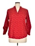 Zenobia 100% Polyester Red 3/4 Sleeve Blouse Size 1X - photo 1