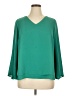 Style&Co 100% Polyester Green 3/4 Sleeve Blouse Size 0X - photo 1