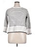Olivia Grey Stripes White Pullover Sweater Size XL - photo 1