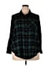 Torrid Plaid Green 3/4 Sleeve Button-Down Shirt Size 2X Plus (2) - photo 1