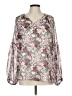 Unbranded 100% Polyester Silver Long Sleeve Blouse Size L - photo 1