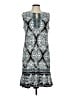 Sandra Darren Print Blue Black Casual Dress Size L - photo 1