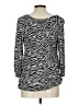 MICHAEL Michael Kors 100% Viscose Animal Print Silver Long Sleeve Henley Size L - photo 2