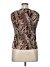 Plisse 100% Polyester Brown Sleeveless Blouse Size XL - photo 2
