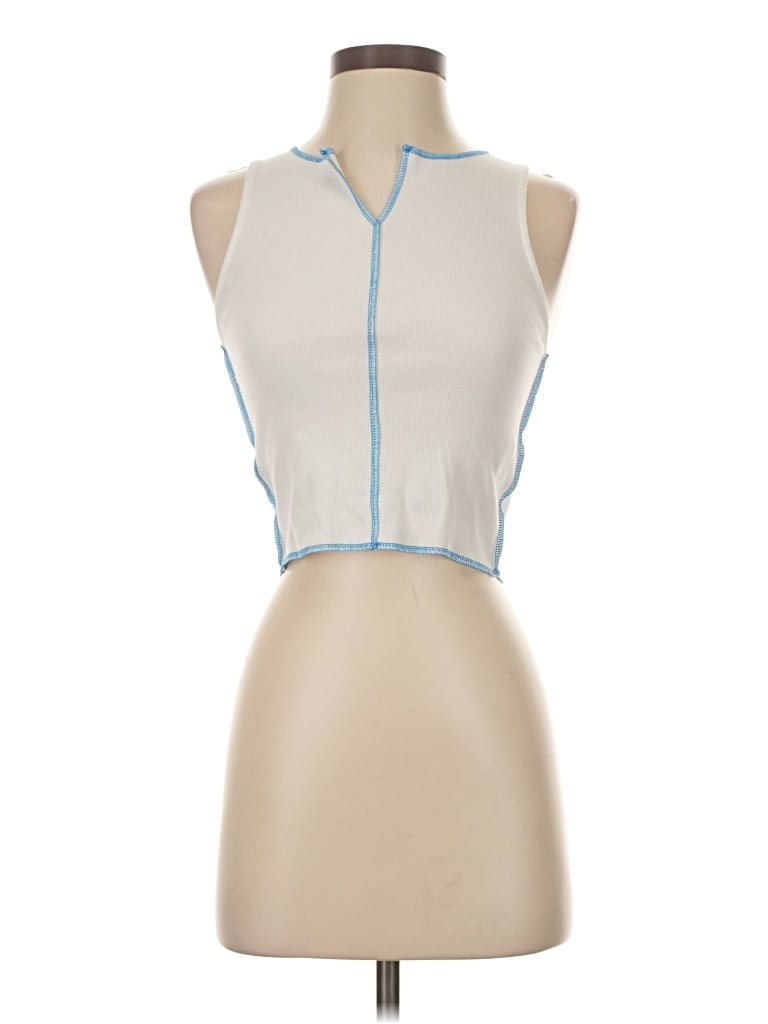 Forever 21 Tank Top Tan Collared Neckline Tops In Brown