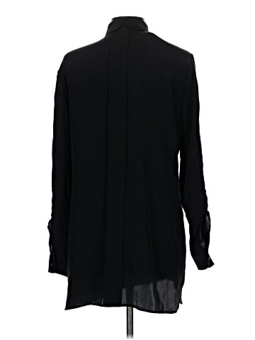 PaperWhite Long Sleeve Silk Top (view 2)