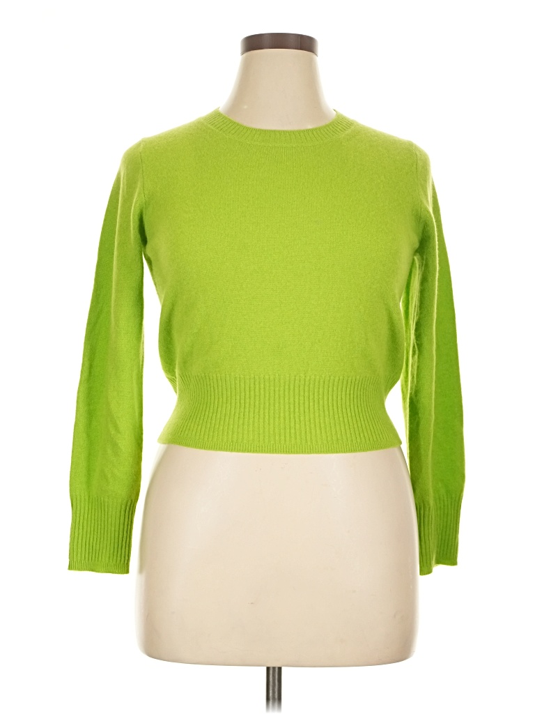 Pre-owned Jcrew Cashmere Pullover Sweater In Green