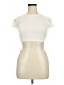Lily Rose 100% Polyester Ivory Short Sleeve Top Size XL - photo 1