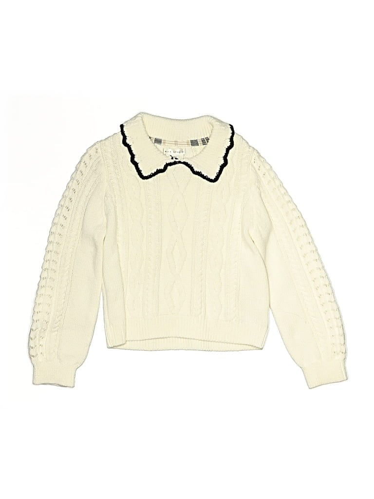 Pre-owned Max Studio Kids' Pullover Sweater In White
