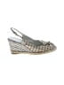 Stuart Weitzman Checkered-gingham Gray Tan Wedges Size 9 - photo 1