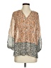 Figueroa & Flower 100% Polyester Animal Print Orange 3/4 Sleeve Blouse Size S - photo 1