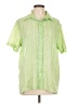 krush Stripes Green Short Sleeve Button-Down Shirt Size L - photo 1