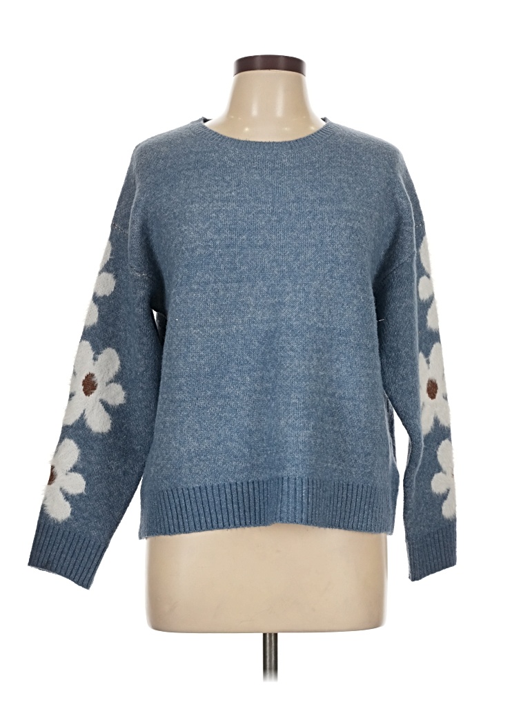 Pre-owned Shein Pullover Sweater In Blue