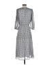 Ann Taylor 100% Polyester Checkered-gingham Gray Casual Dress Size 0 - photo 2