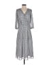 Ann Taylor 100% Polyester Checkered-gingham Gray Casual Dress Size 0 - photo 1