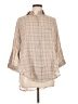 Style Rack Plaid Tan 3/4 Sleeve Button-Down Shirt Size L - photo 1