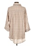 Style Rack Plaid Tan 3/4 Sleeve Button-Down Shirt Size L - photo 2