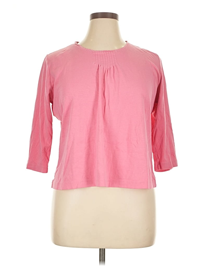 Pre-owned L.l.bean 3/4 Sleeve T-shirt In Pink