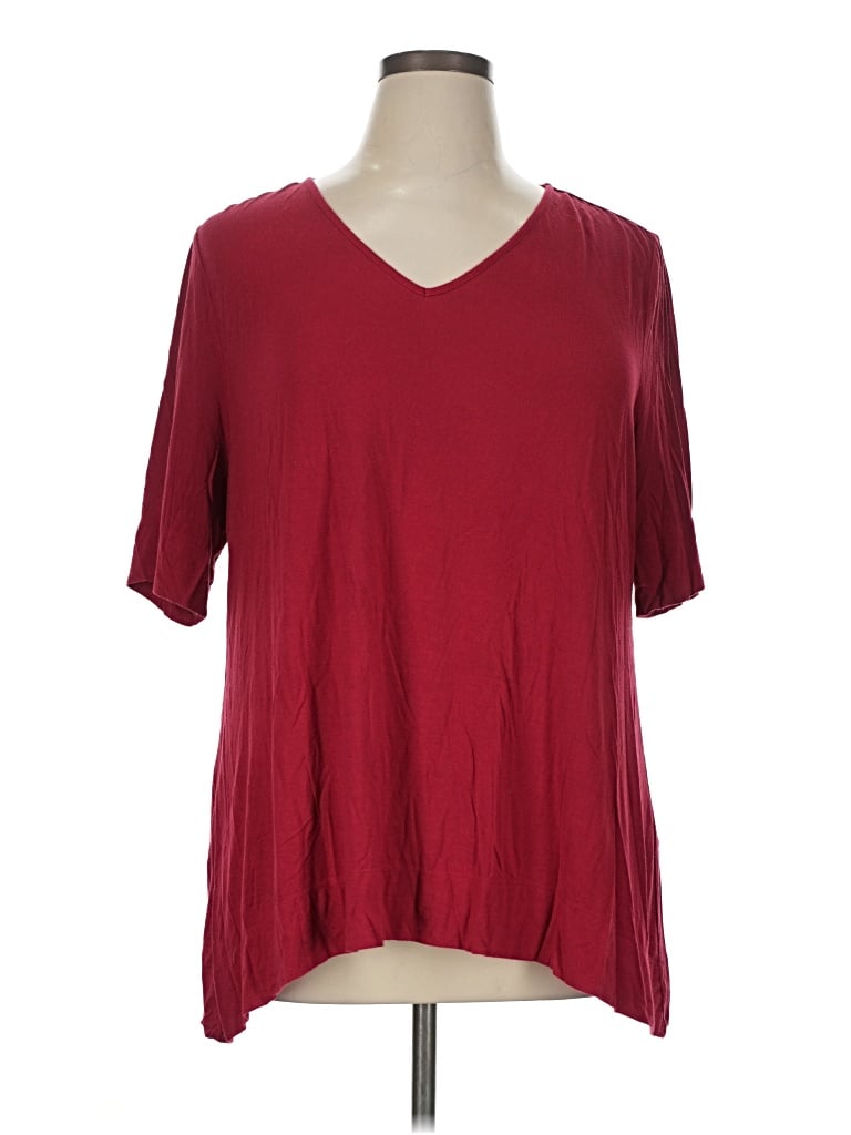 Pre-owned Soma 3/4 Sleeve T-shirt In Burgundy