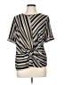 Perseption Concept Stripes Silver Short Sleeve Blouse Size L - photo 1