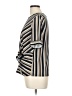 Perseption Concept Stripes Silver Short Sleeve Blouse Size L - photo 5