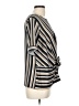Perseption Concept Stripes Silver Short Sleeve Blouse Size L - photo 4