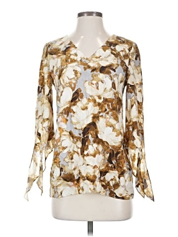 Lafayette 148 New York Long Sleeve Silk Top (view 1)
