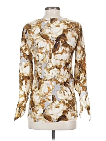 Lafayette 148 New York Long Sleeve Silk Top (view 2)