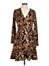 Versona Animal Print Brown Casual Dress Size M - photo 1