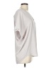 Lush 100% Polyester Silver Short Sleeve Blouse Size L - photo 4