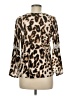 Amana Animal Print Brown Long Sleeve Blouse Size M - photo 2