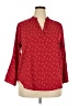 Zenobia 100% Polyester Red 3/4 Sleeve Blouse Size 2X - photo 1